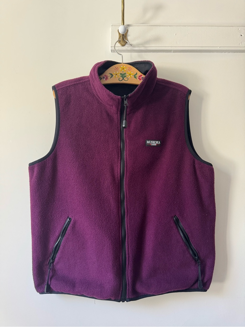 Vintage Muskoka Lakes REVERSIBLE Fleece Vest